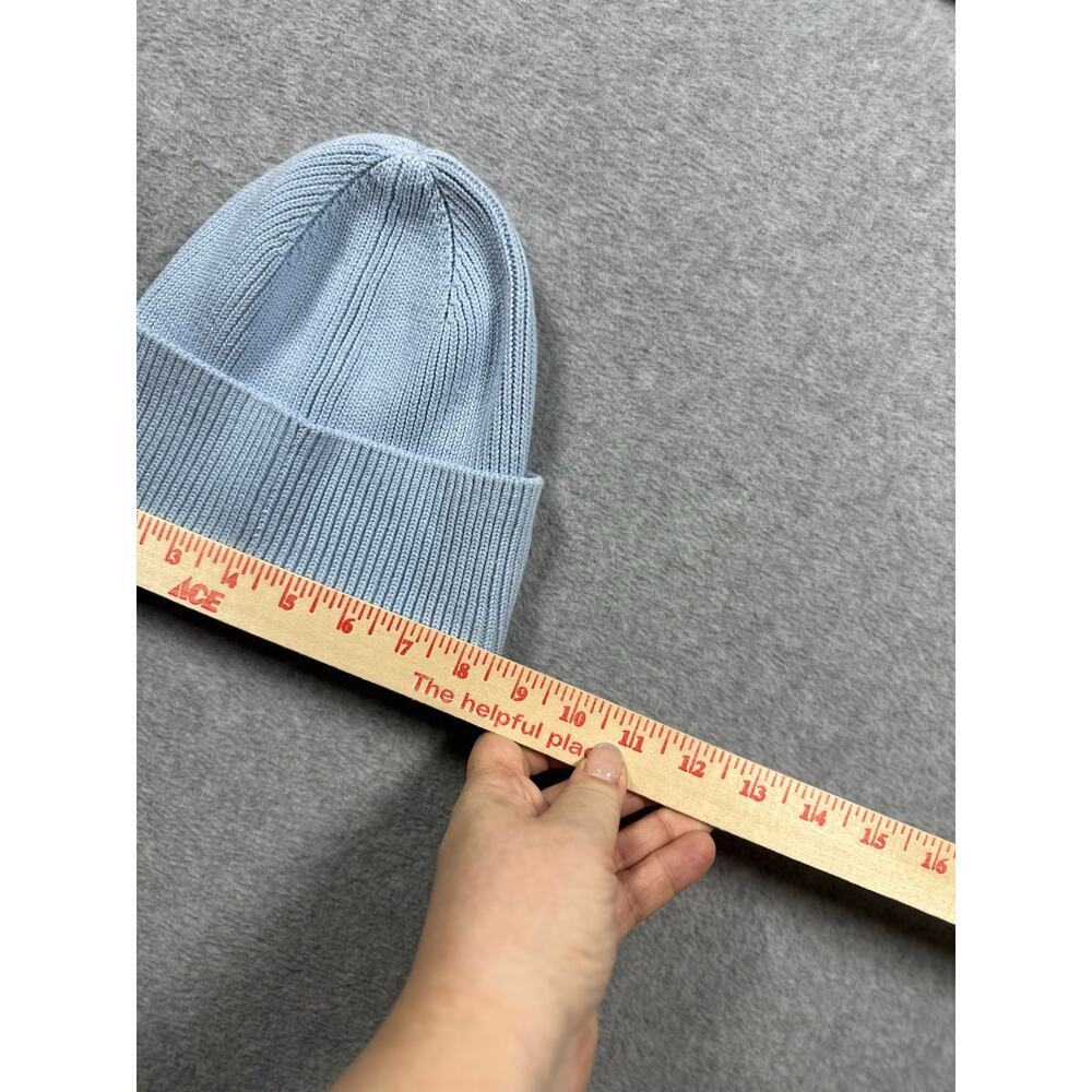 FIORUCCI Milan Angels Beanie Hat Women's Blue Cotton Milano Logo Embroidered - Picture 6 of 6